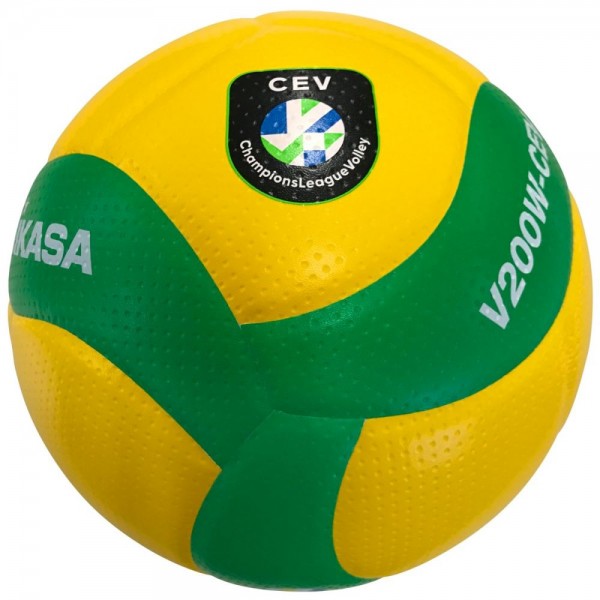 Mikasa Volleyball V200W-CEV CL Spielball Gr 5 gelb grün