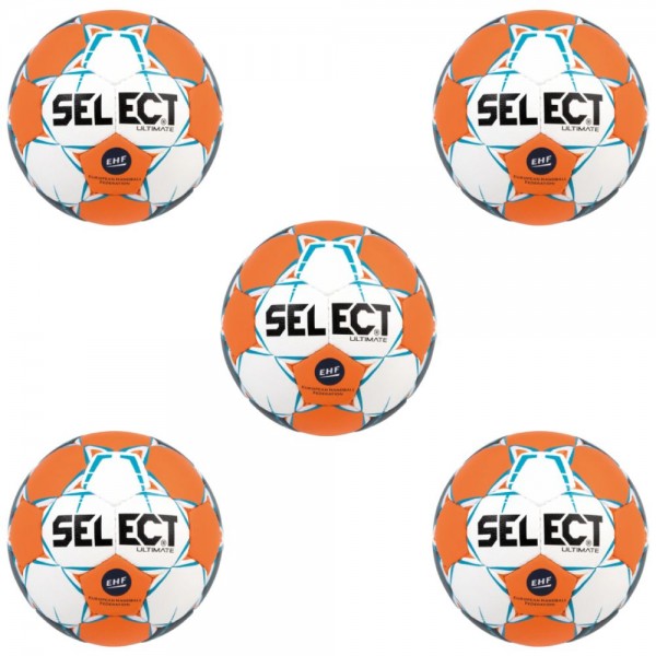 Select Handball Ultimate Ball EHF Spielball 5er Paket weiß orange blau