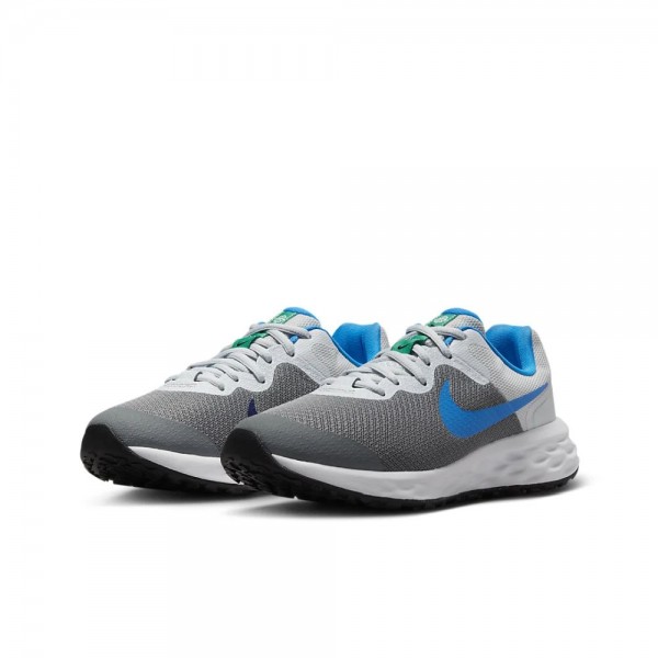 Nike Revolution 6 Straßenlaufschuhe Kinder grau platinum blau
