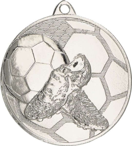 Medaille Fußball mit Band ø 5 cm silber
