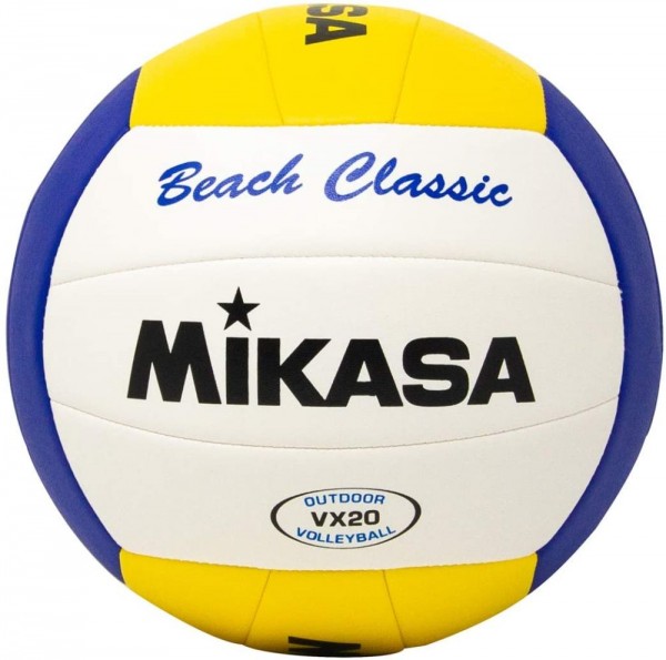 Mikasa Beachvolleyball Beach Classic VX 20 Top Trainingsball weiß blau gelb Gr 5
