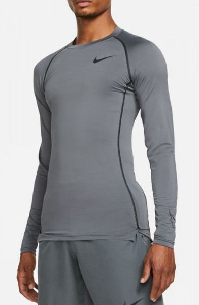 Nike Pro Dri-FIT Langarm-Oberteil Herren grau schwarz