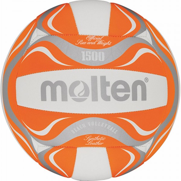 Molten Beachvolleyball BV1500-OR Freizeitball orange weiß silber Gr 5