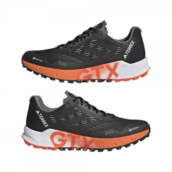 Adidas Terrex Agravic Flow GORE-TEX Trailrunning-Schuhe 2.0 Herren schwarz impact orange