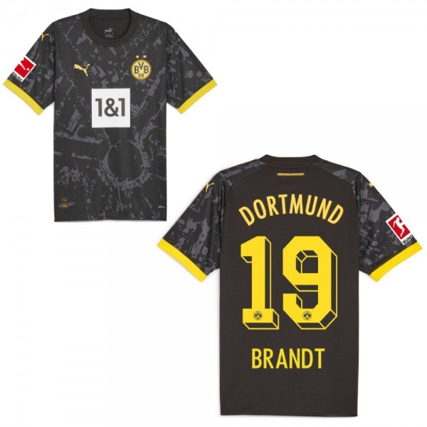 Puma Borussia Dortmund Auswärtstrikot 2023 2024 Sponsor BL Logo Herren Julian Brandt 19
