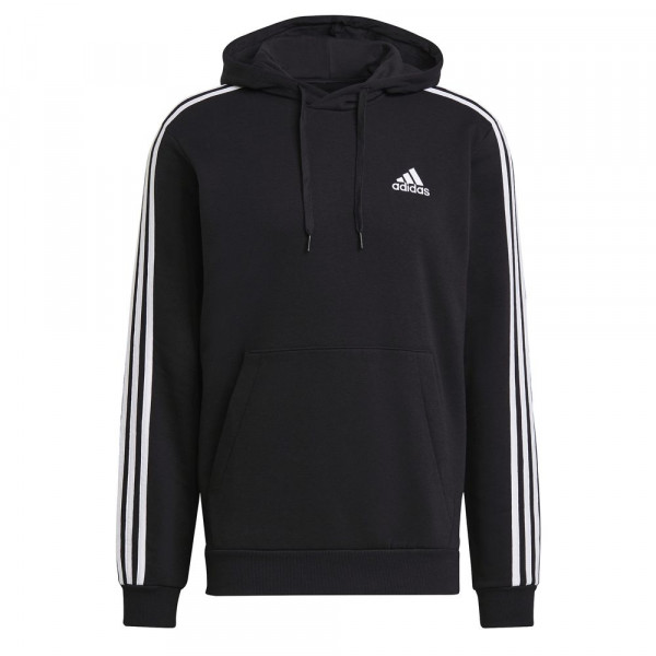 Adidas Essentials Fleece 3-Streifen Hoodie Herren schwarz weiß