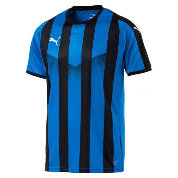 Puma Fußball Liga Striped Trikot Streifen Herren Kurzarmshirt blau schwarz