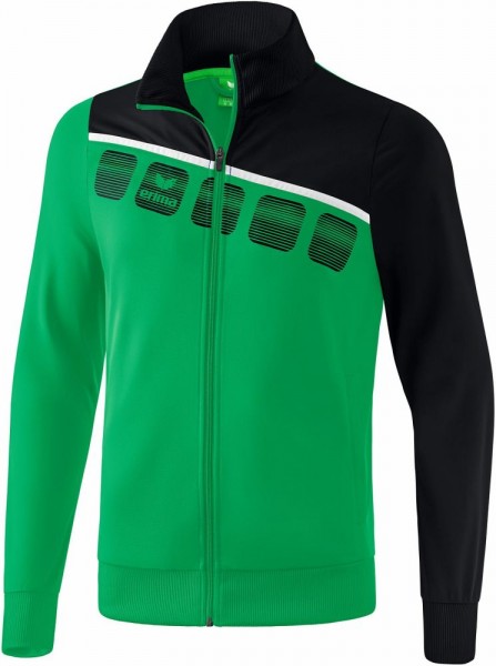 Erima Fußball Handball 5-C Polyesterjacke Kinder Sport Jacke Trainingsjacke grün schwarz weiß