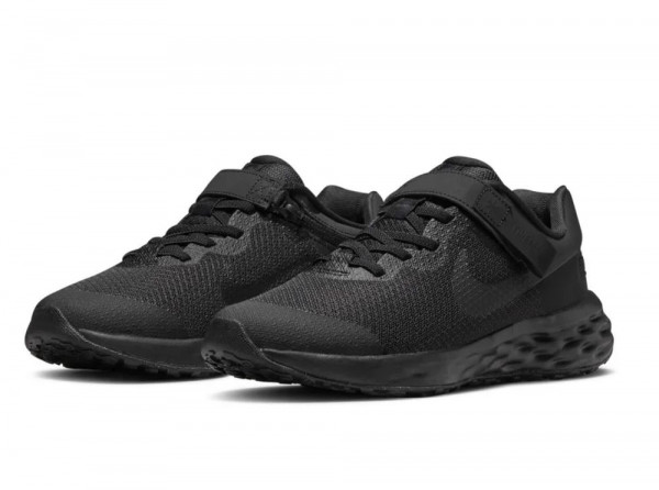 Nike Revolution 6 FlyEase Straßenlaufschuhe Kinder schwarz grau