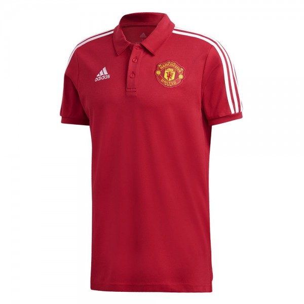Adidas Manchester United 3-Streifen Poloshirt 2020 2021 Herren rot