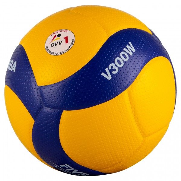 Mikasa Volleyball V300W Wettkampfspielball Gr 5 gelb blau