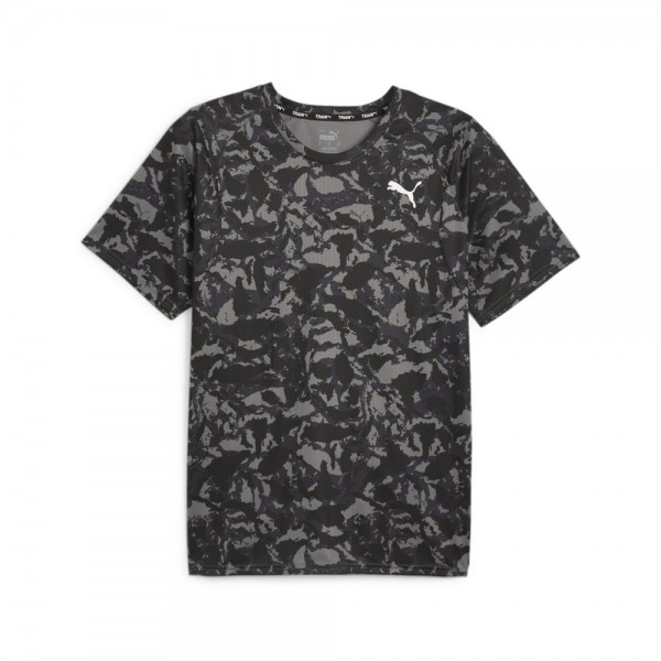 Puma Fit Ultrabreathe Allover-Print T-Shirt Herren schwarz grau