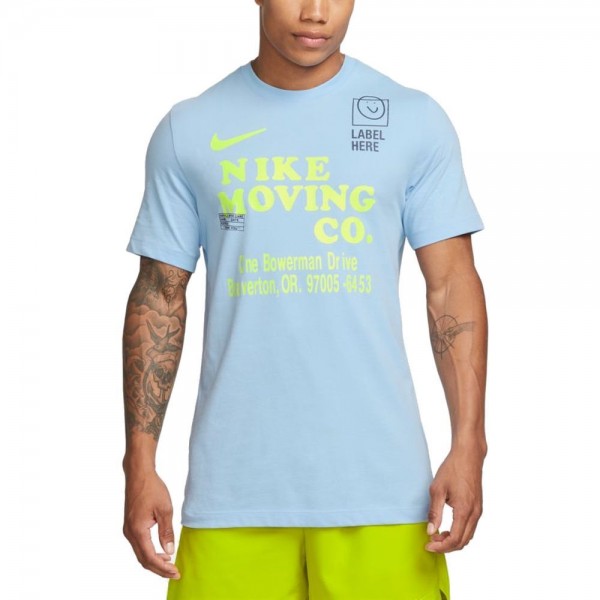 Nike Dri-FIT Trainings T-Shirt Herren hellblau gelb