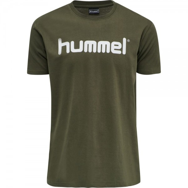 Hummel Baumwolle Logo T-Shirt Herren khaki