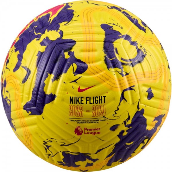 Nike Premier League Flight Fußball gelb lila pink blast Gr 5
