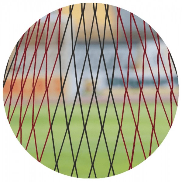 Huck Fussballtornetz-Paar aus PP 4 mm 200 x 200 cm schwarz rot