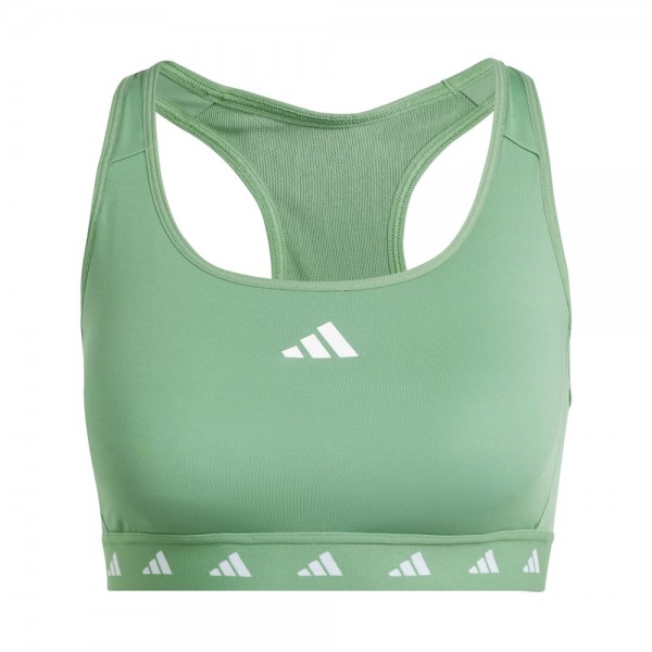 Adidas Powerreact Training Medium-Support Techfit Sport-BH Damen grün weiß
