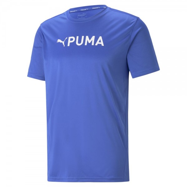 Puma Fit Trainings-T-Shirt Herren blau weiß