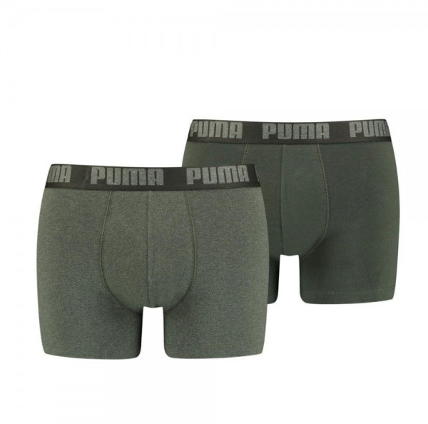 Puma Basic Boxer Shorts 2er Pack Herren grün melange