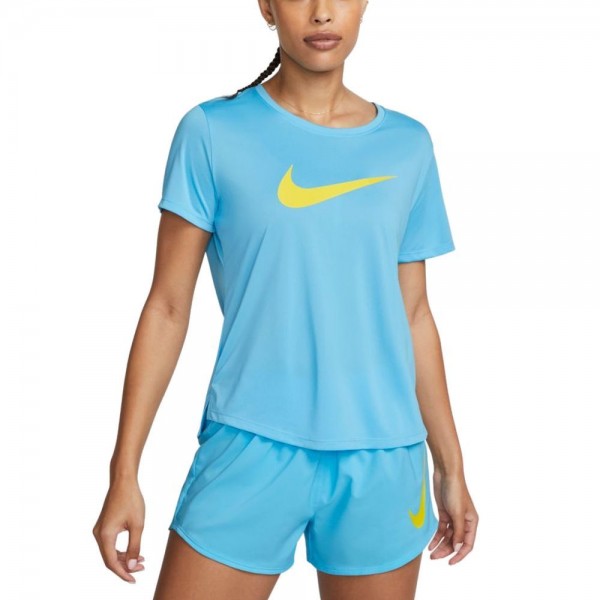 Nike Dri-FIT One Kurzarm-Laufoberteil Damen türkis gelb