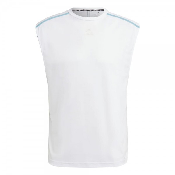 Adidas Workout Base Sleeveless Shirt Herren weiß hellblau