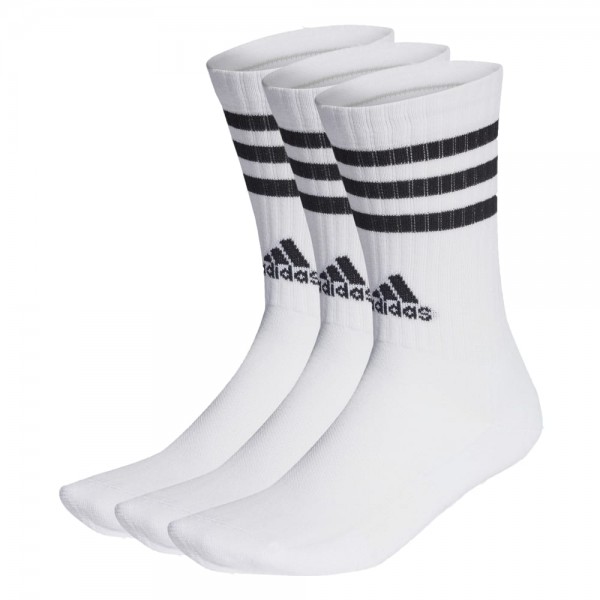 Adidas 3-Streifen Cushioned Crew Socken 3 Paar Herren Kinder weiß